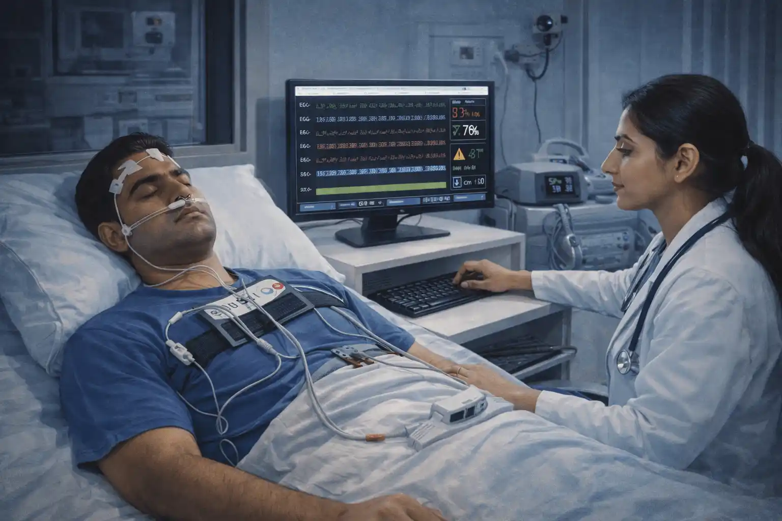 Sleep study for sleep apnea